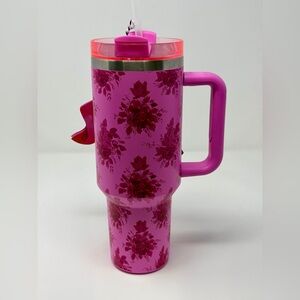 Floral Pink Stainless Steel 40 oz Tumbler NWT